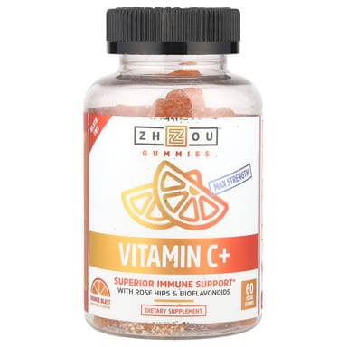 Витамин C Zhou Nutrition 60 Vegan Gummies, вкус Orange Blast, жевательные пастилки