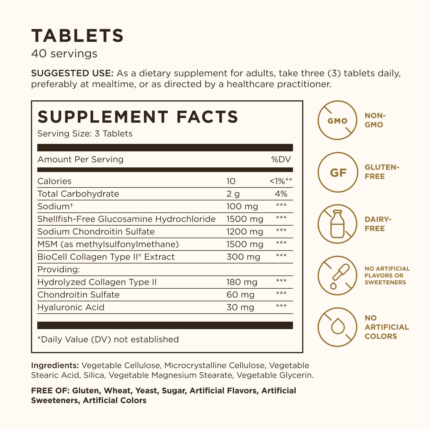 Гиалуроновая кислота Solgar Glucosamine Chondroitin MSM, 60 таблеток