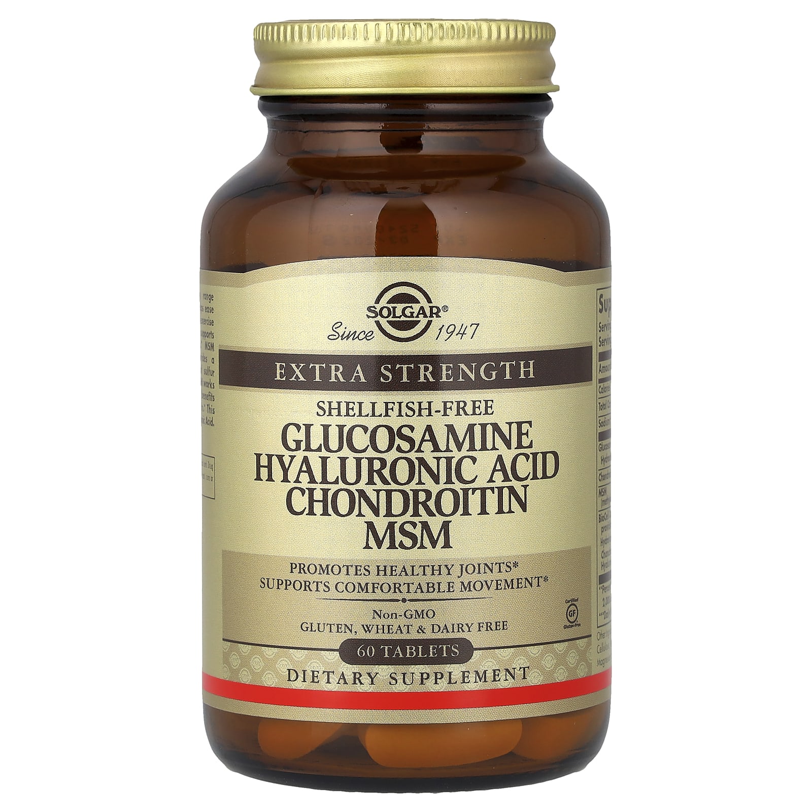 Гиалуроновая кислота Solgar Glucosamine Chondroitin MSM, 60 таблеток — фото 1