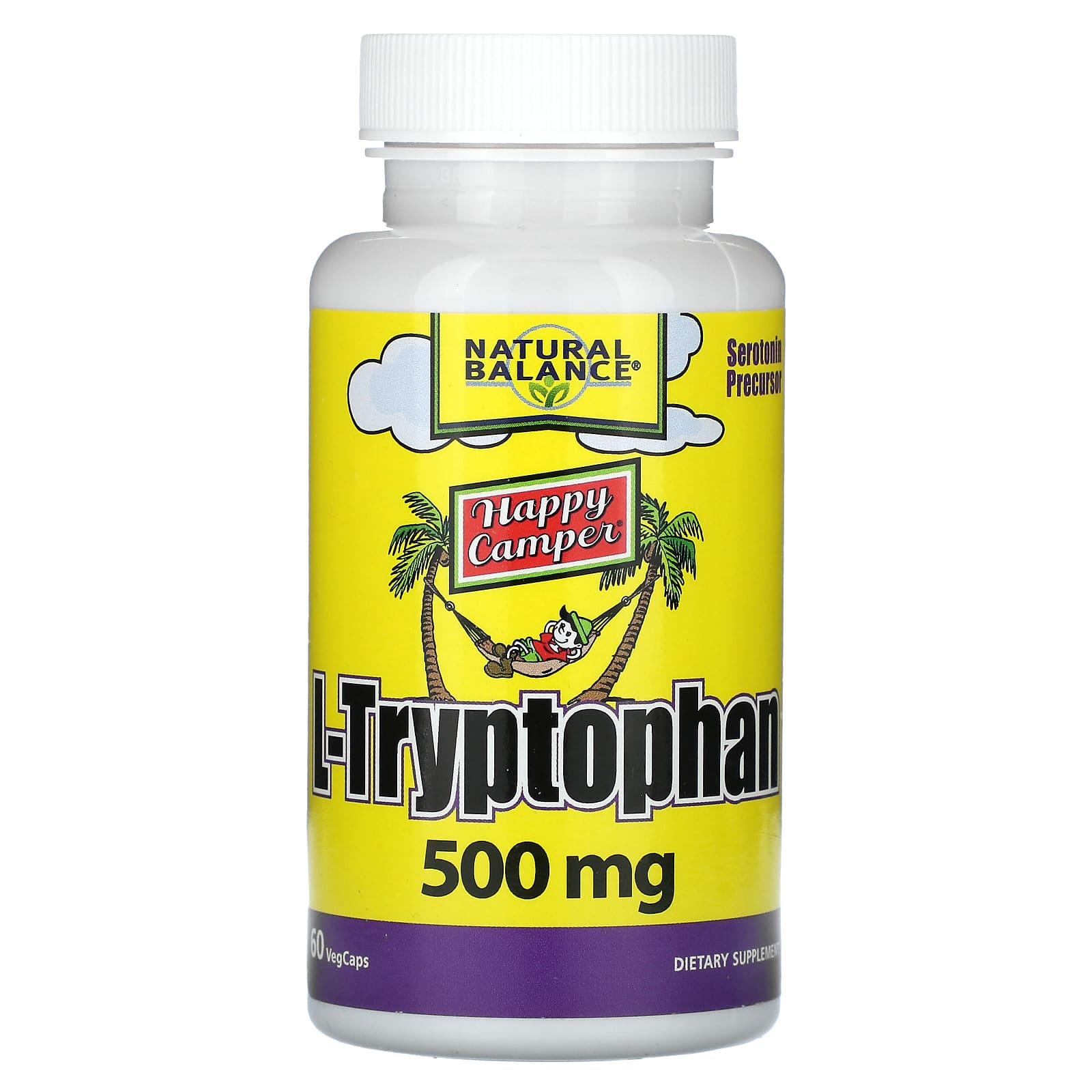 L-триптофан Natural Balance Happy Camper L-Tryptophan, 500 мг, 60 растительных капсул — фото 3