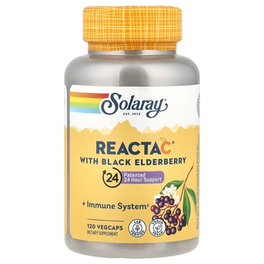 Бузина Solaray, вкус Reacta C® with Black Elderberry, 120 растительных капсул