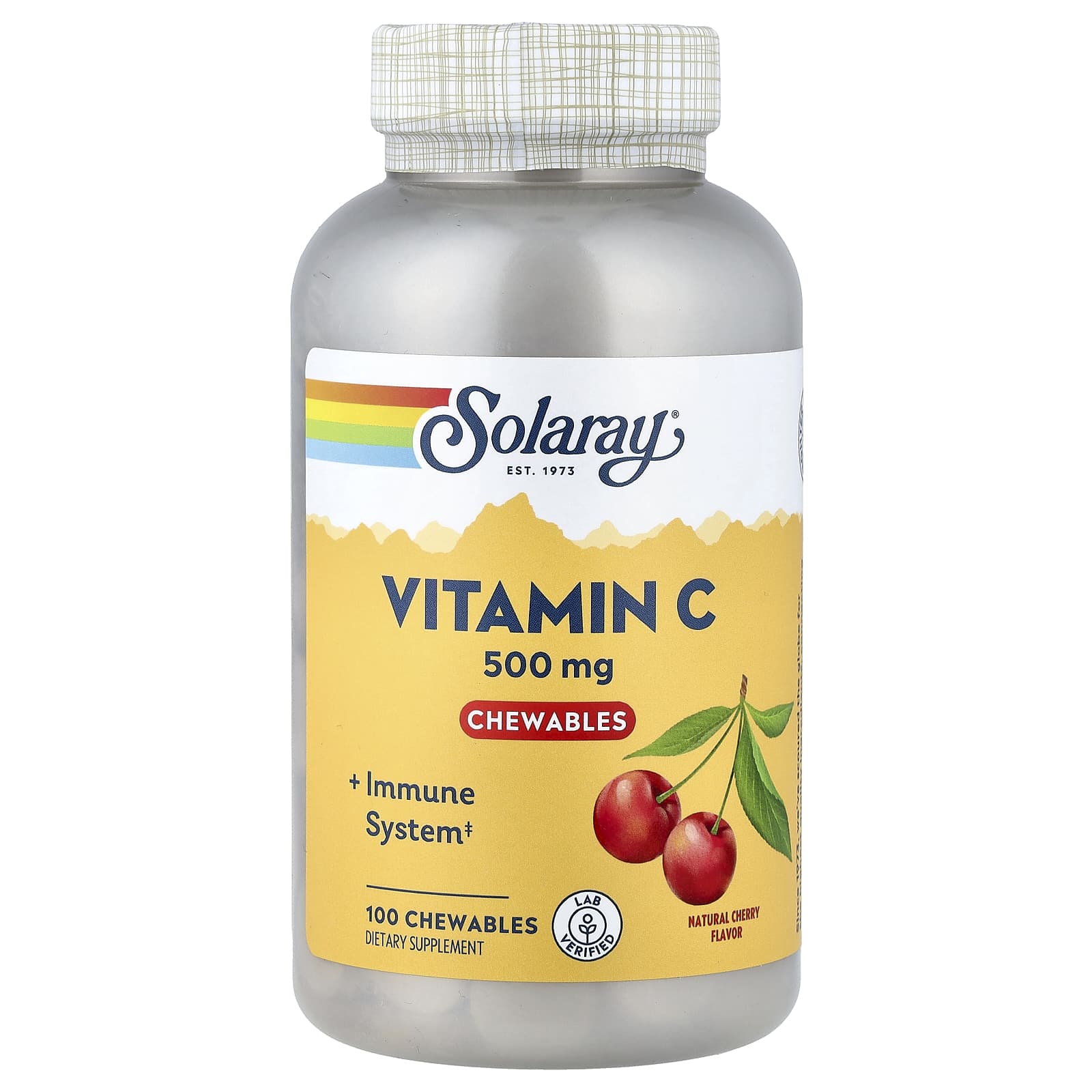 Витамин C Solaray Chewables, вкус Natural Cherry, 100 жевательных таблеток