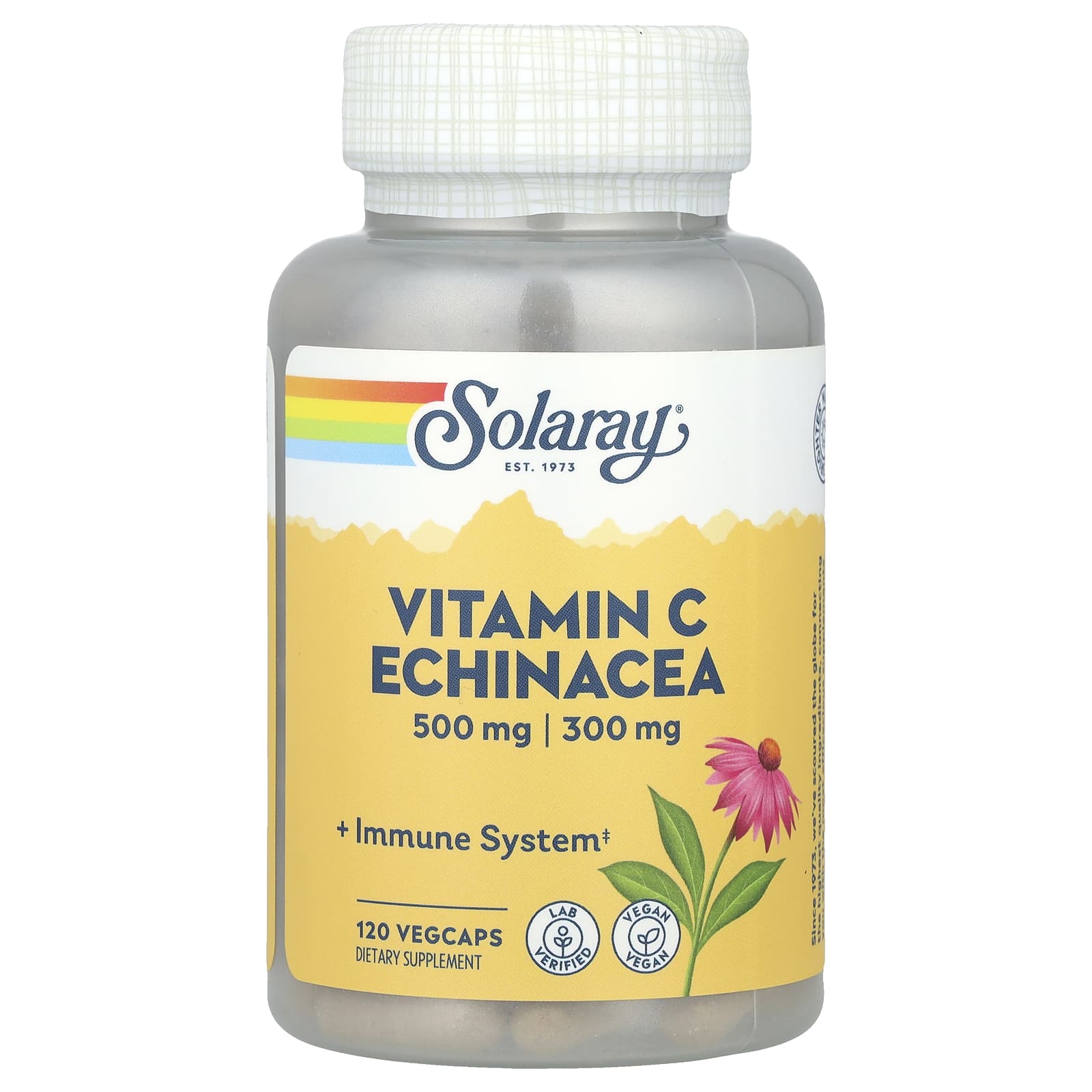 Эхинацея Solaray Vitamin C, 120 растительных капсул