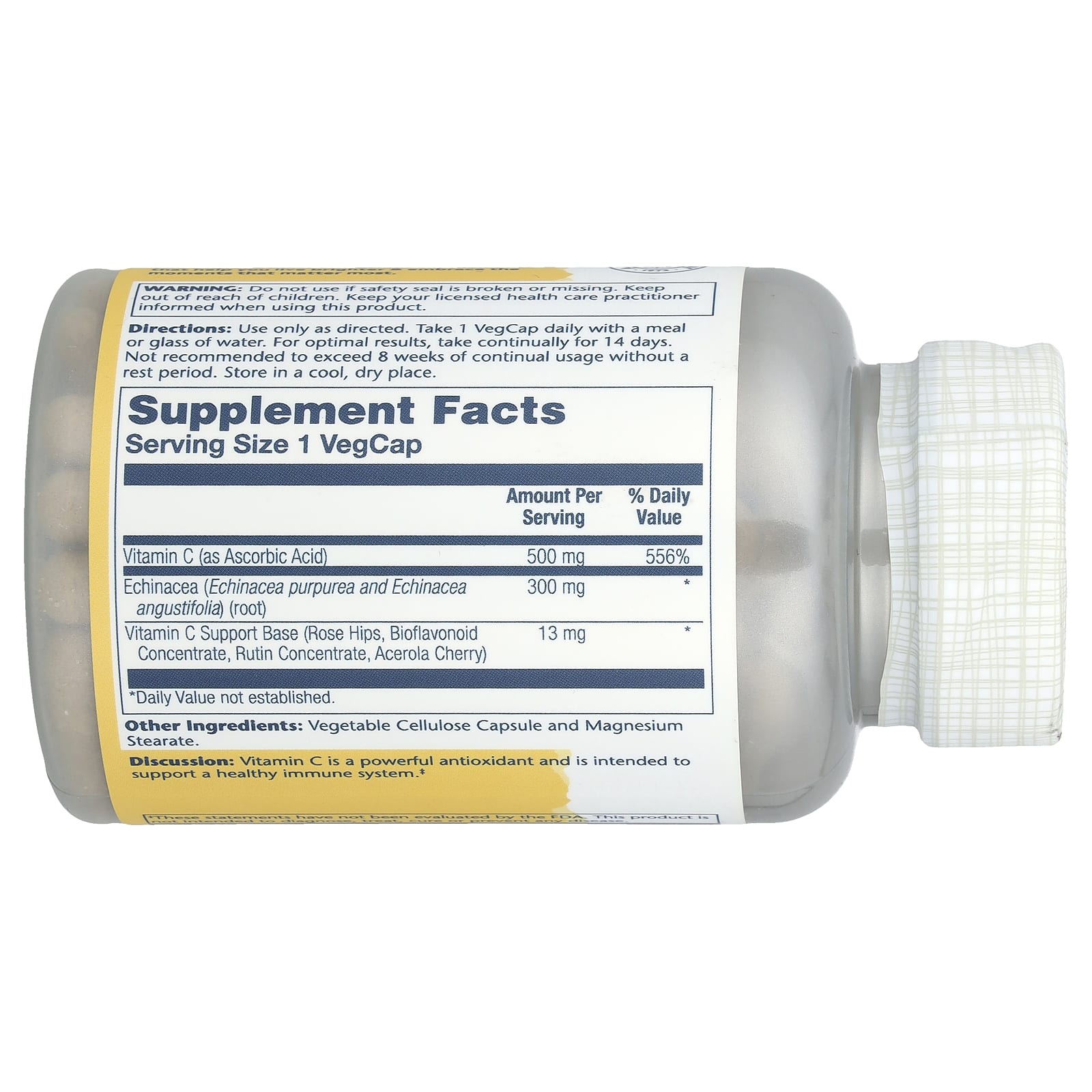 Эхинацея Solaray Vitamin C, 120 растительных капсул — фото 2