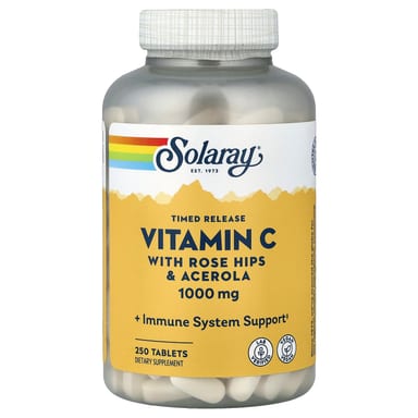 Витамин C Solaray Timed Release with Rose Hips & Acerola, 1000 мг, 250 таблеток