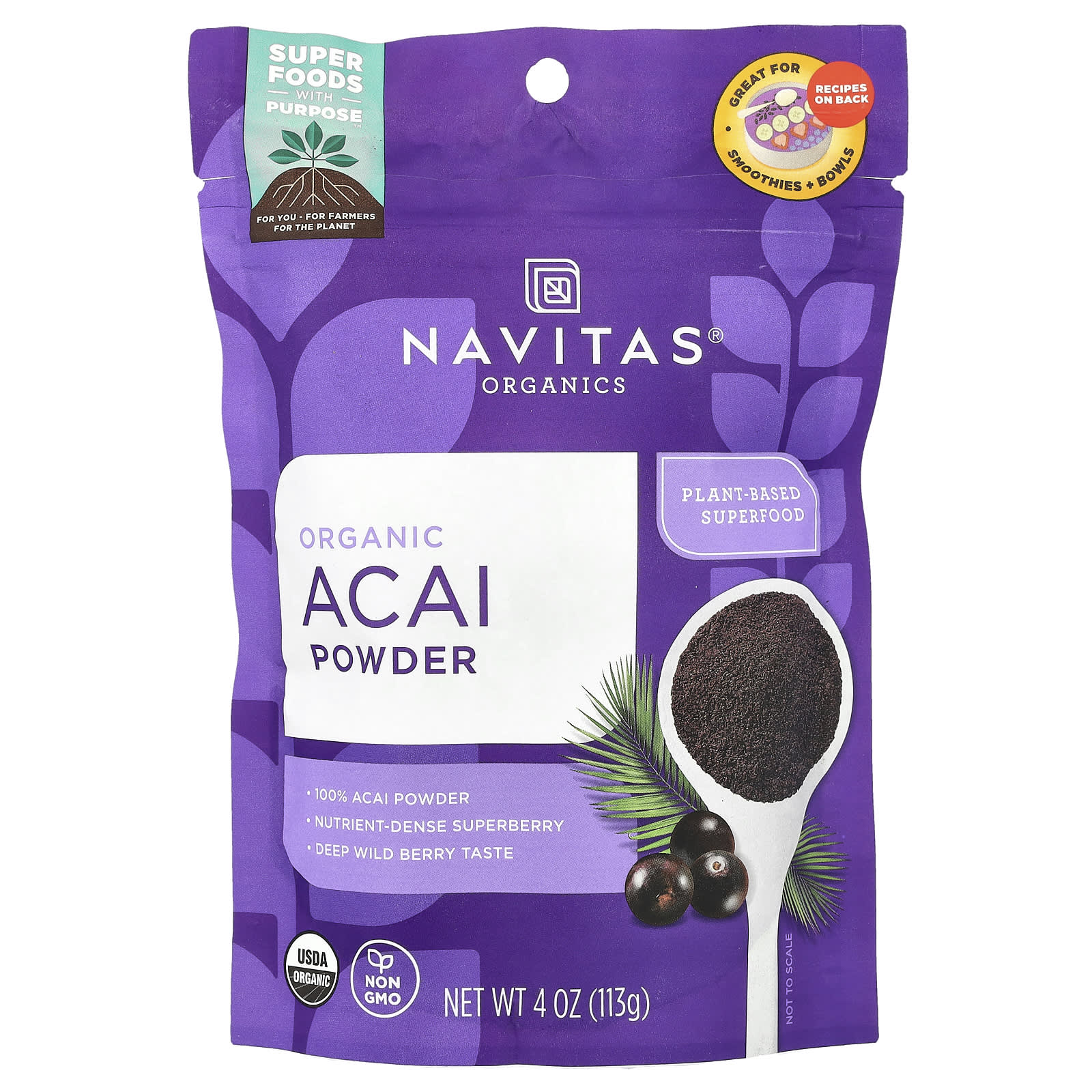 Порошок Navitas Organics Organic Acai, 113 г