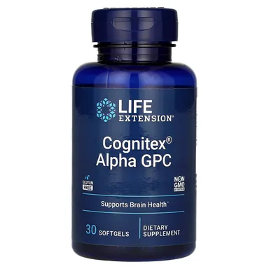 Фото товара: Альфа-GPC Life Extension Cognitex, 30 мягких капсул