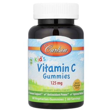 Витамин C Carlson Gummies 60 Vegetarian Gummies, вкус Natural Orange, 125 мг, жевательные пастилки