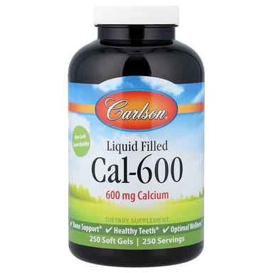 Кальций Cal-600 Carlson Liquid Filled Cal-600, 600 мг, 250 мягких капсул