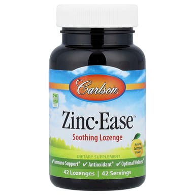 Цинк Carlson -Ease™ Soothing Lozenge, вкус Natural Lemon, 42 пастилок