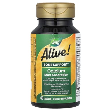 Кальций Nature's Way Alive! Max Absorption, 60 таблеток