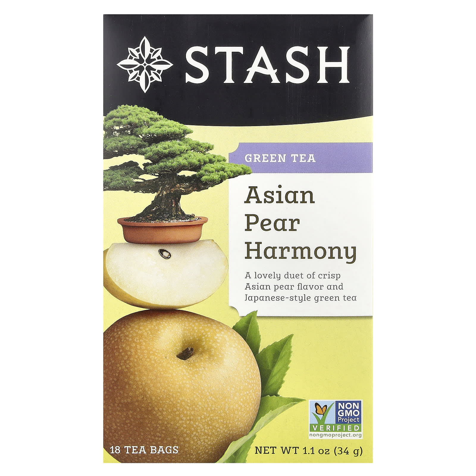 Зеленый чай Stash Tea Asian Pear Harmony 18 Tea Bags, 34 г, чайные пакетики — фото 2