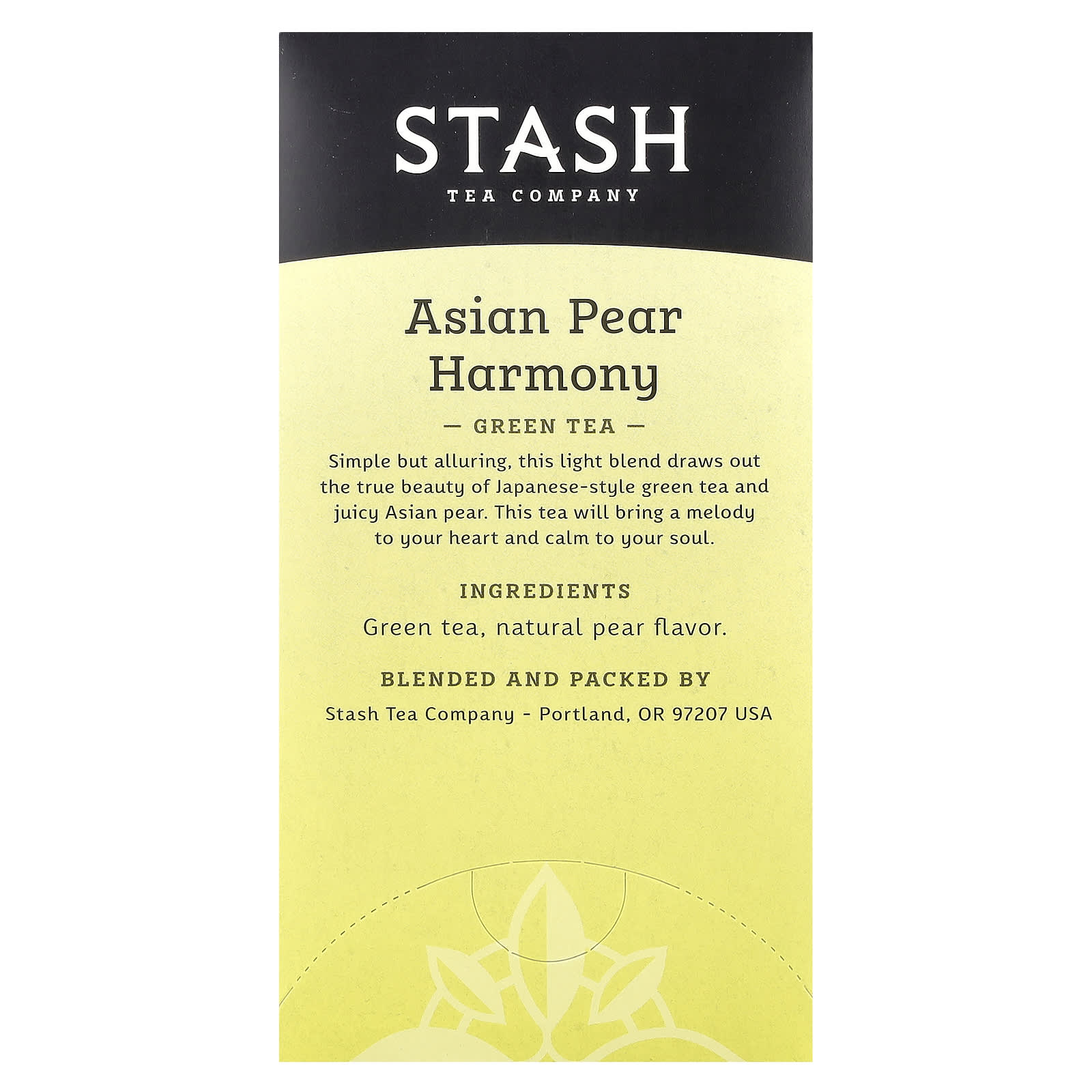 Зеленый чай Stash Tea Asian Pear Harmony 18 Tea Bags, 34 г, чайные пакетики — фото 3