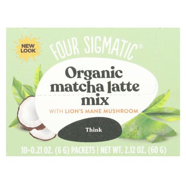 Ежовик гребенчатый Four Sigmatic Think Organic Matcha Latte Mix with Mushrooms, оттенок 10 Packets, 6 г, саше
