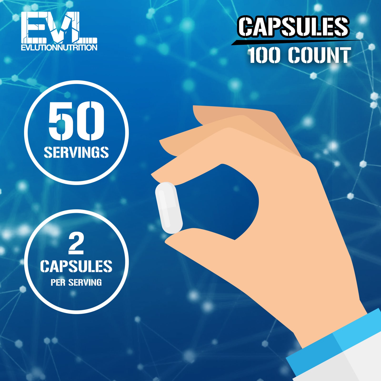 L-Аргинин 1500® EVLution Nutrition, 100 капсул (750 мг на капсулу) — фото 2