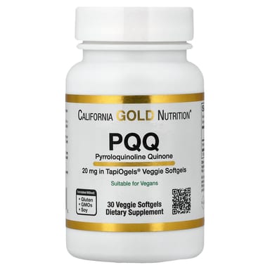 PQQ (пирролохинолинхинон) California Gold Nutrition 30 Veggie, 20 мг, мягкие капсулы