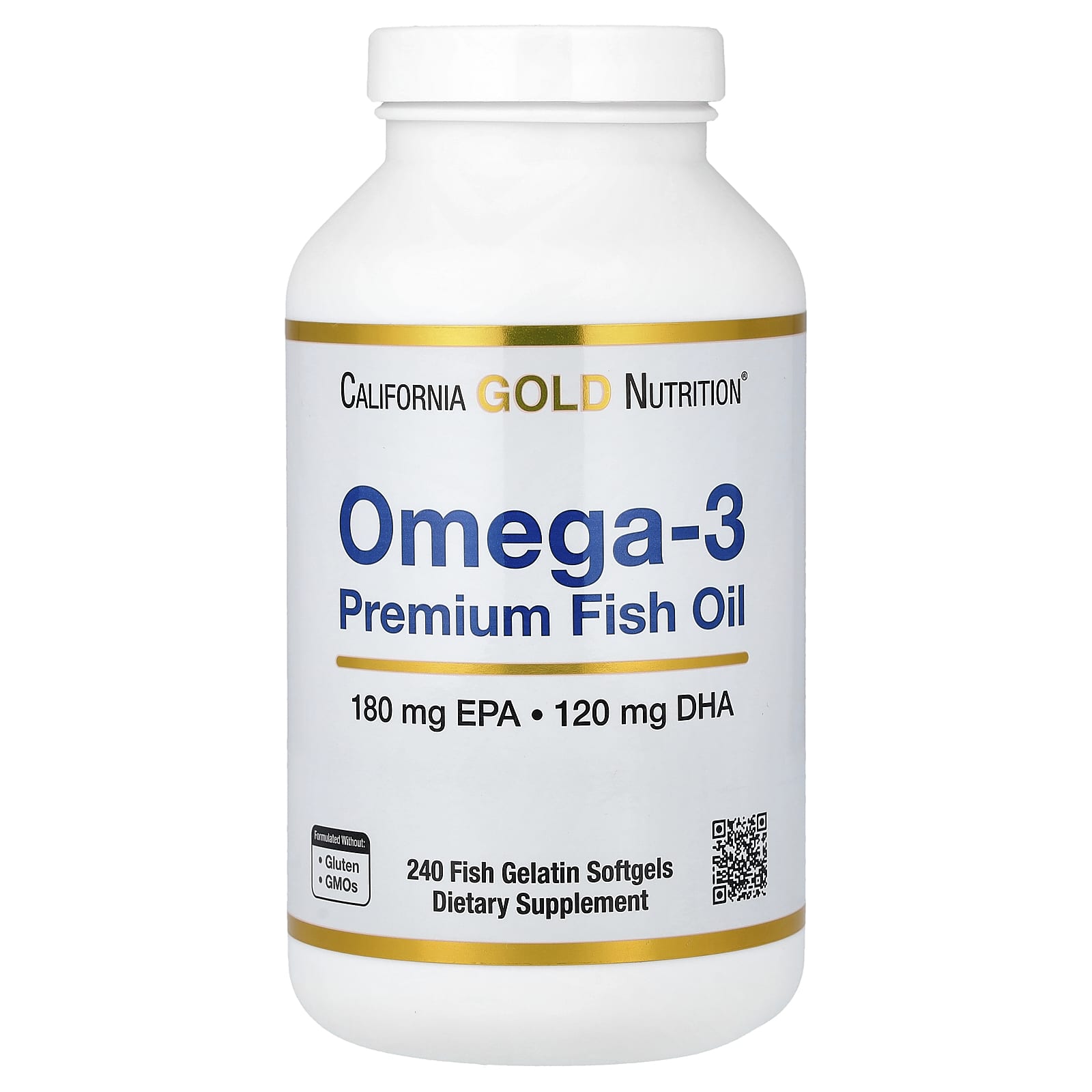 Рыбий жир California Gold Nutrition Omega-3 Premium 240 Fish Gelatin, мягкие капсулы — фото 1