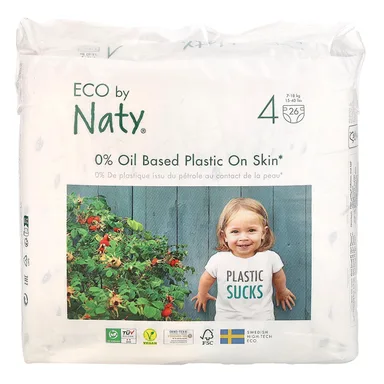 Фото товара: Экологичные подгузники Naty, размер 4, 15-40 фунтов (7-18 кг), 26 штук