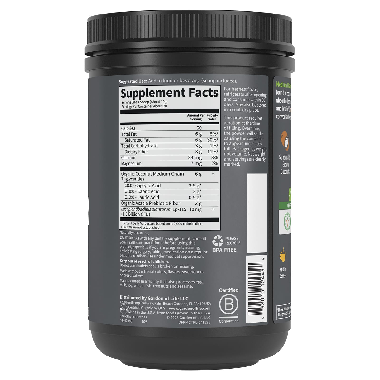 Порошок Garden of Life Dr. Formulated Keto Organic MCT, 300 г — фото 2