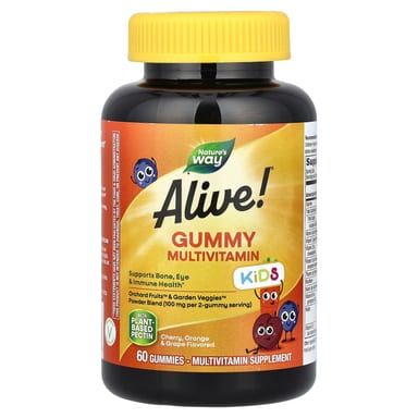 Мультивитамины Nature's Way Alive! Gummy Cherry Orange & Grape, 60 жевательных пастилок