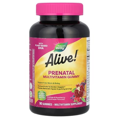 Пренатальные мультивитамины Nature's Way Alive!® Gummy Orange & Raspberry-Lemonade, 90 жевательных пастилок