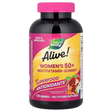Мультивитамины Nature's Way Alive!® Women's 50+ Gummy, вкус Mixed Berry, 130 жевательных пастилок