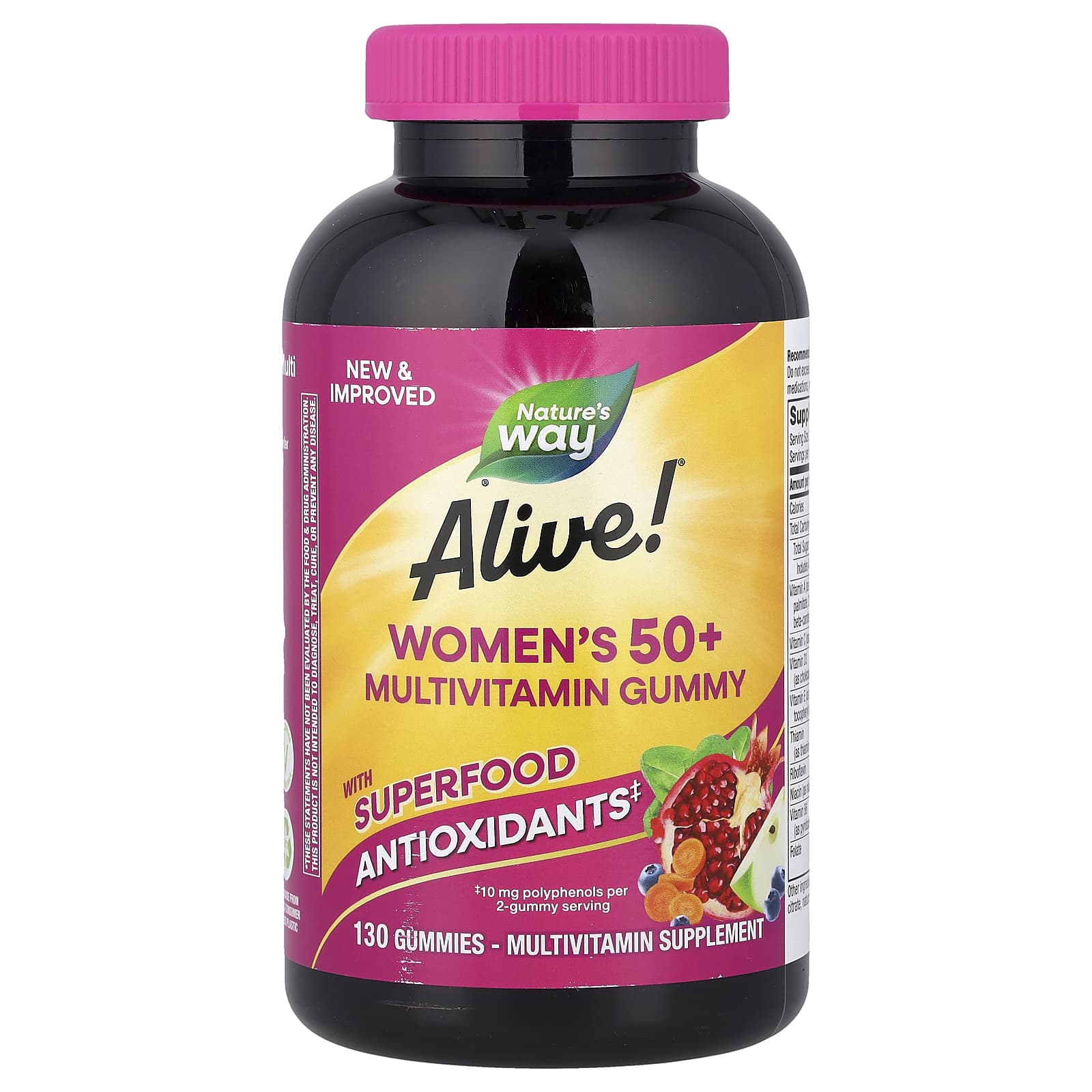 Мультивитамины Nature's Way Alive!® Women's 50+ Gummy, вкус Mixed Berry, 130 жевательных пастилок