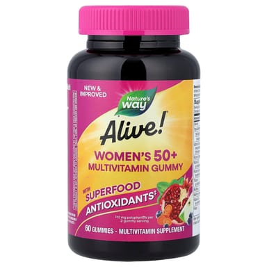 Мультивитамины Nature's Way Alive!® Women's 50+ Gummy, вкус Mixed Berry, 60 жевательных пастилок