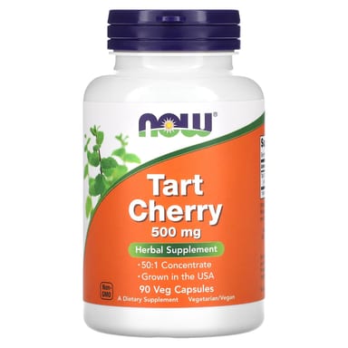 Экстракт терпкой вишни NOW Foods, вкус Tart Cherry, 500 мг, 90 растительных капсул