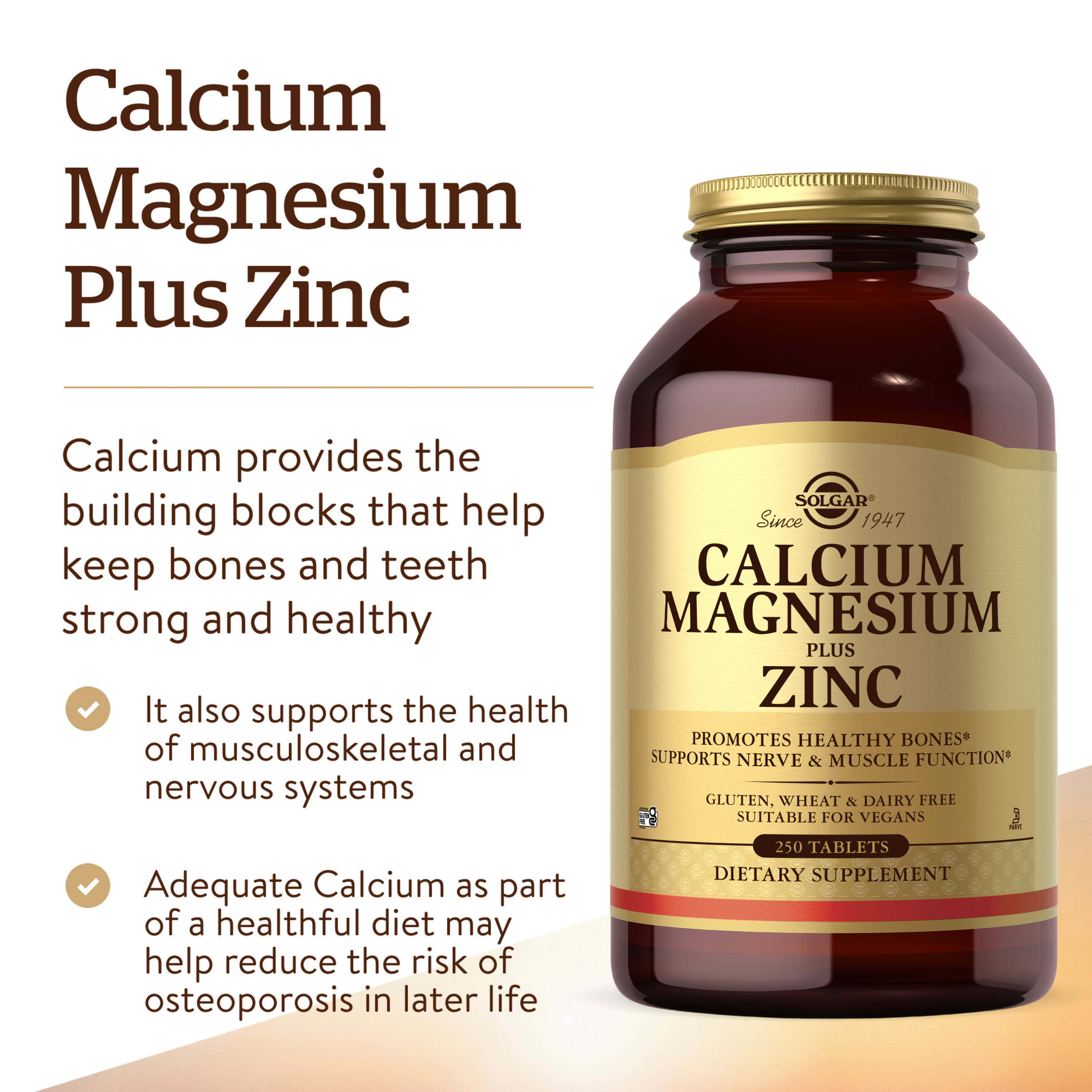 Магний Solgar Calcium Plus Zinc, 250 таблеток — фото 5