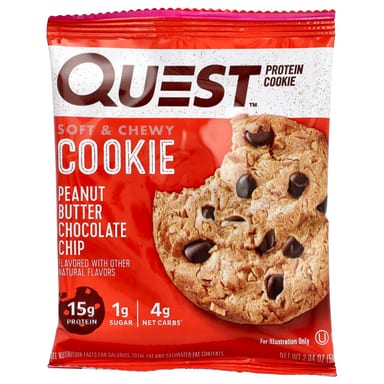 Протеиновое печенье Quest Nutrition Peanut Butter Chocolate Chip, оттенок 12 Cookies, 58 г