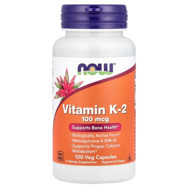 Витамин K NOW Foods -2, 100 мкг, 100 растительных капсул