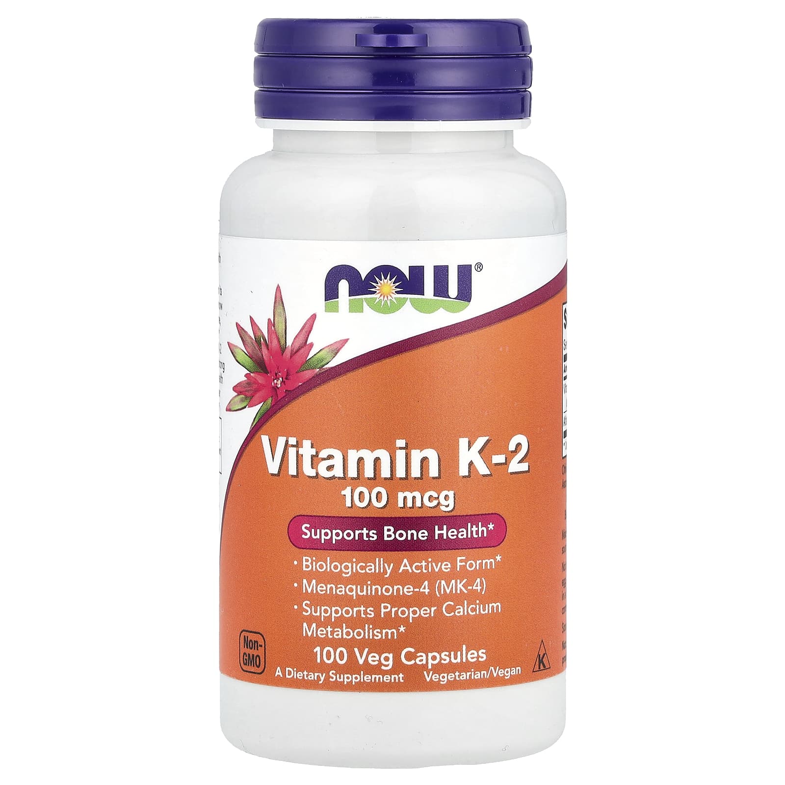 Витамин K NOW Foods -2, 100 мкг, 100 растительных капсул