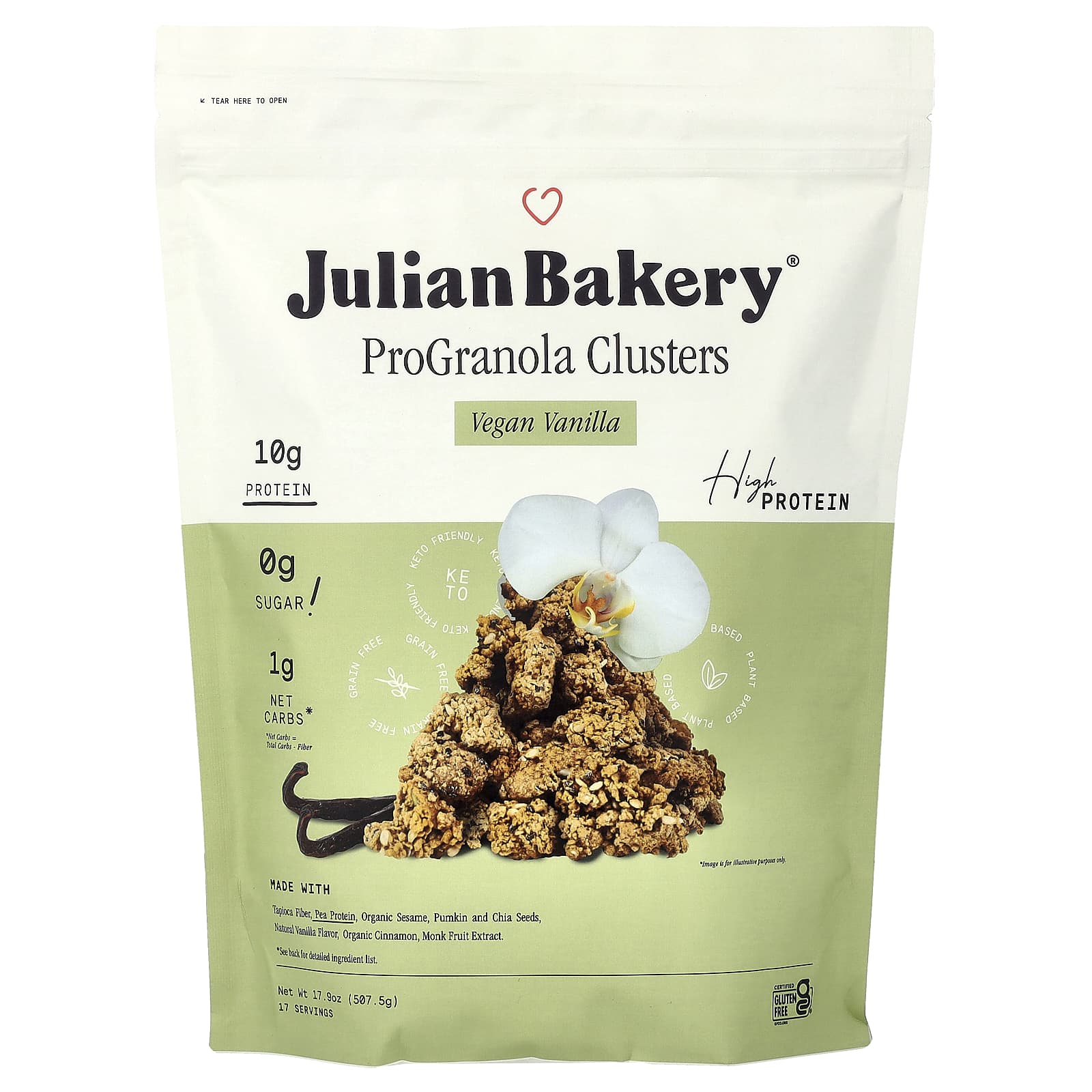 Гранола Julian Bakery, Веганская Ваниль, 507.5 г