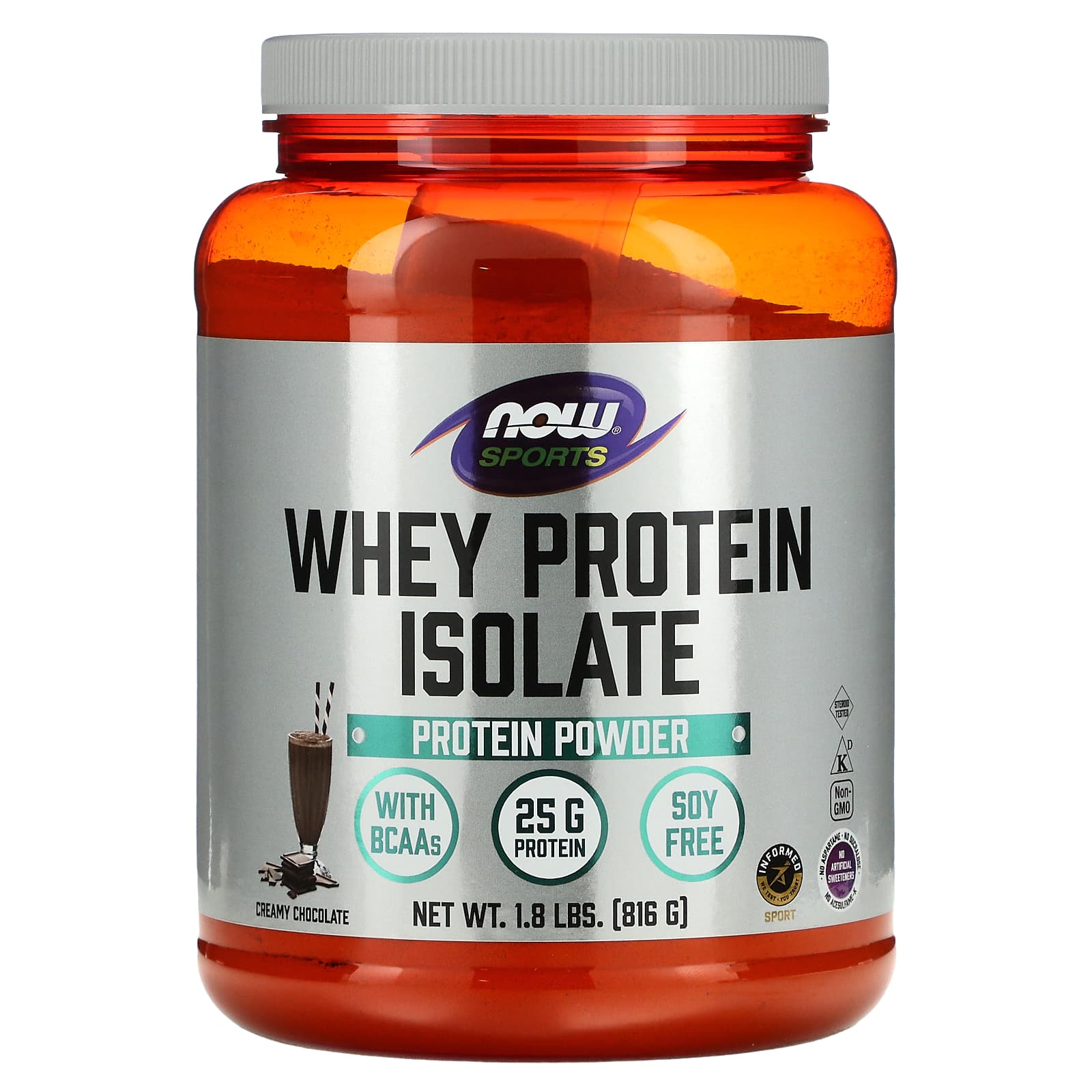 Сывороточный протеин NOW Foods Sports Isolate, вкус Creamy Chocolate, 816 г