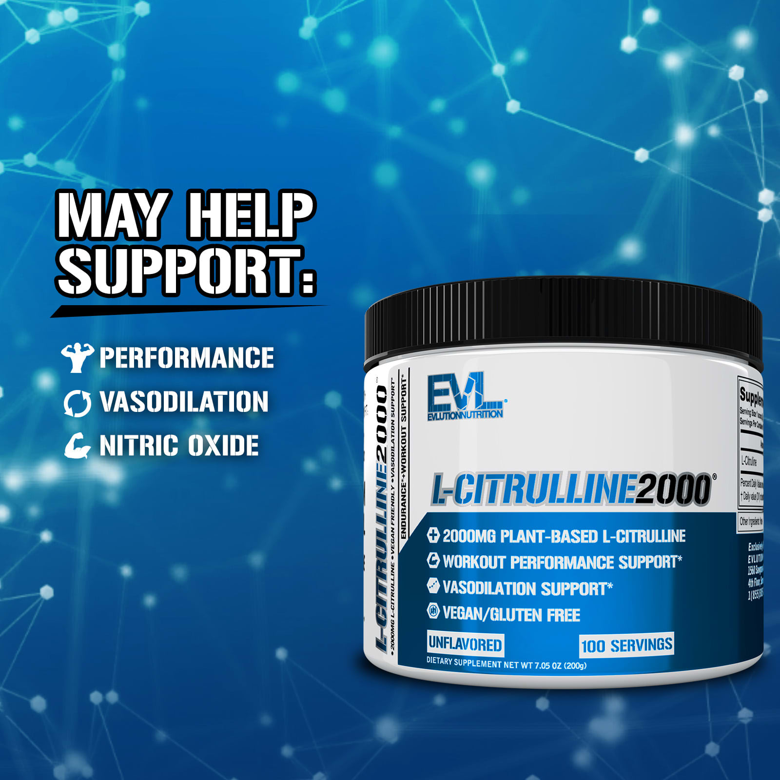 L-цитруллин EVLution Nutrition L-Citrulline 2000, без вкуса, 200 г — фото 3