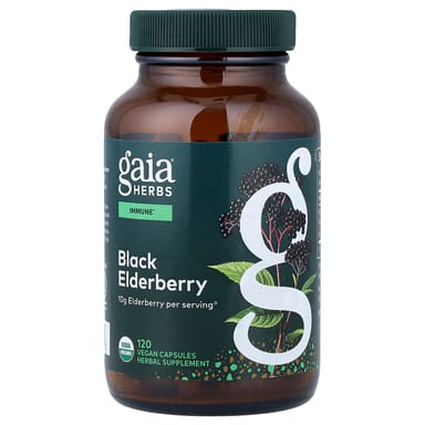 Бузина Gaia Herbs, вкус Black Elderberry, 120 растительных капсул