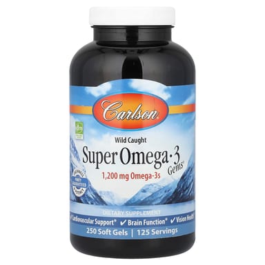 Омега-3 Carlson Wild Caught Super Gems®, 250 мягких капсул