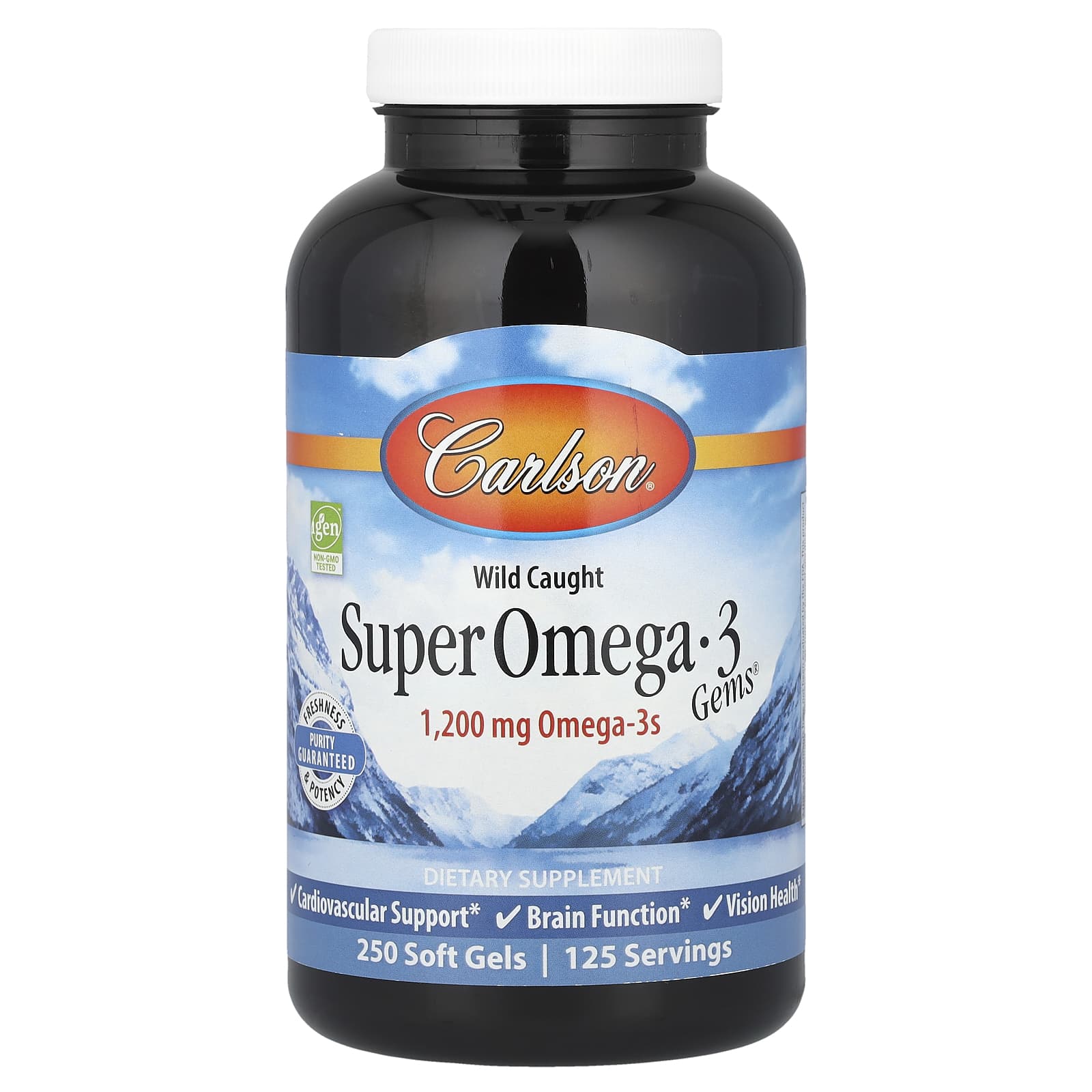 Омега-3 Carlson Wild Caught Super Gems®, 250 мягких капсул