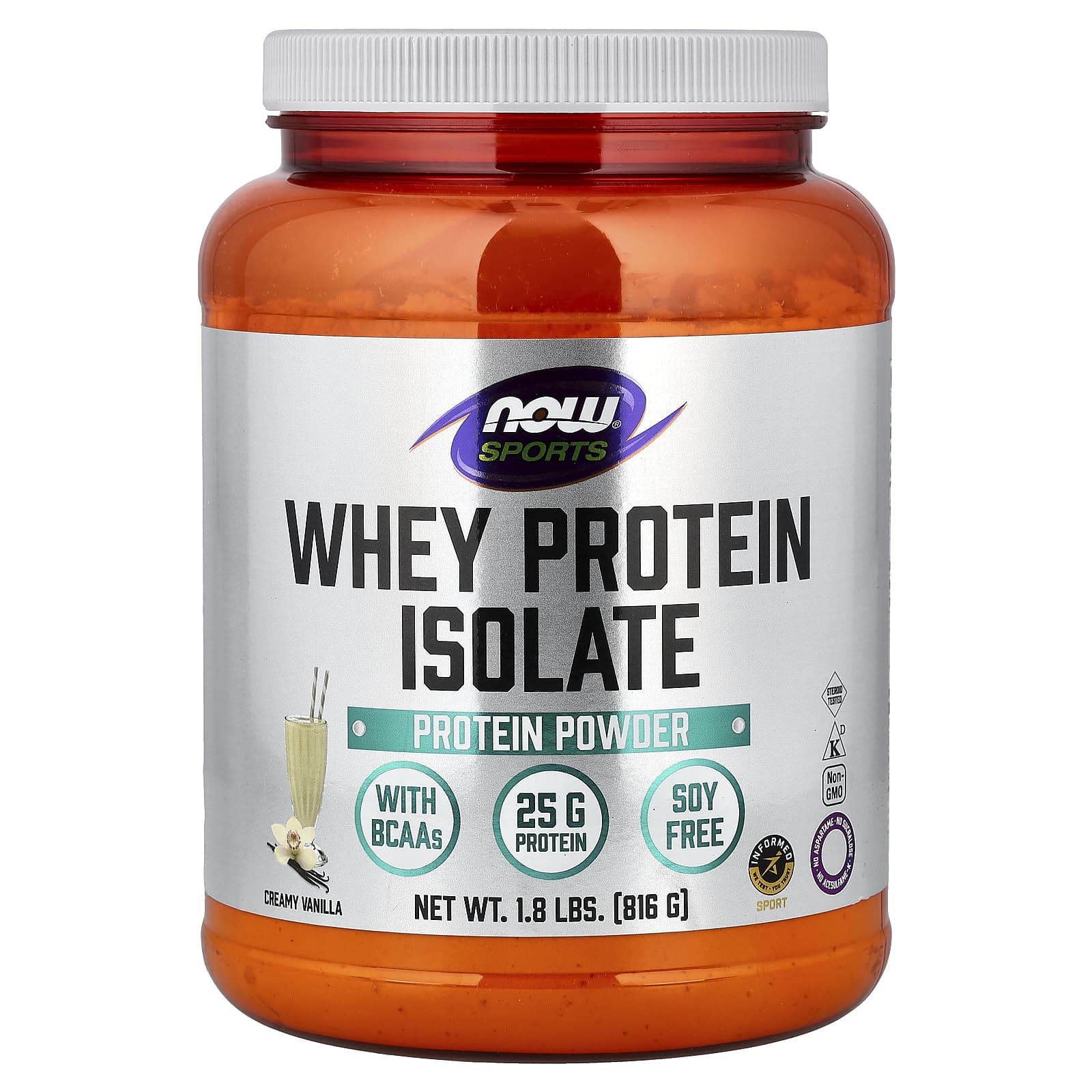 Сывороточный протеин NOW Foods Sports Isolate, вкус Creamy Vanilla, 816 г