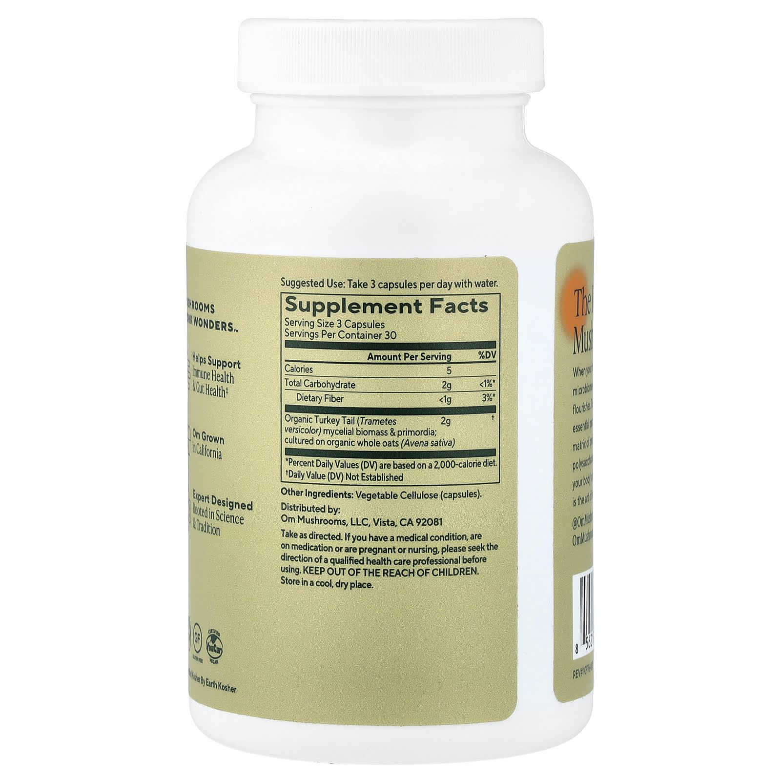 Трутовик разноцветный Om Mushrooms Mushroom Capsules, 90 растительных капсул — фото 2