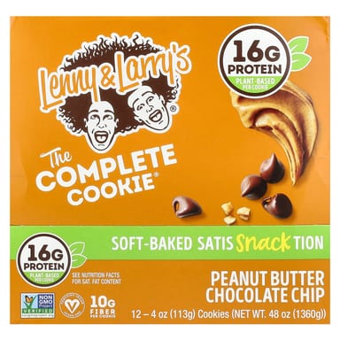 Арахисовая паста Lenny & Larry's The Complete Cookie® Chocolate Chip, оттенок 12 Cookies, 113 г