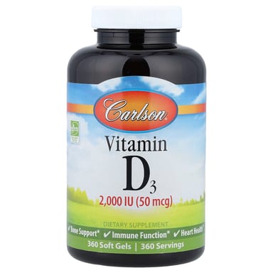 Витамин D3 Carlson, 50 мкг (2000 МЕ), 360 мягких капсул