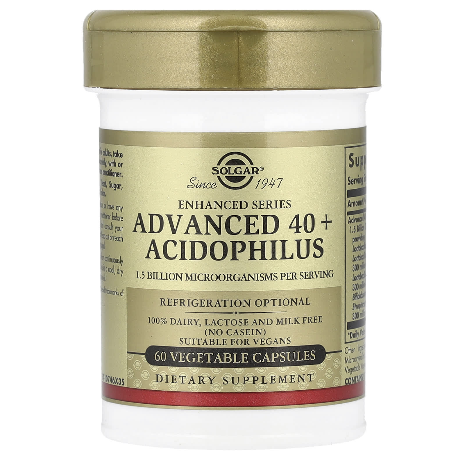 Пробиотик ацидофилус Solgar Advanced 40+, 120 растительных капсул — фото 3