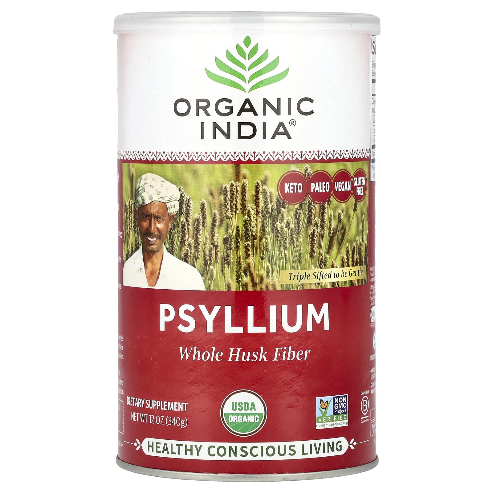 Клетчатка Organic India Psyllium Whole Husk, 340 г