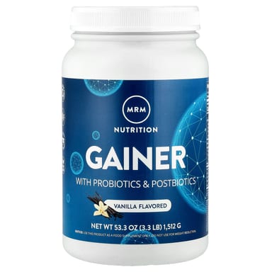 Пробиотик MRM Nutrition Gainer with & Postbiotics, вкус Vanilla, 1512 г, 3.