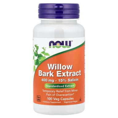 Кора ивы NOW Foods Extract, 400 мг, 100 растительных капсул
