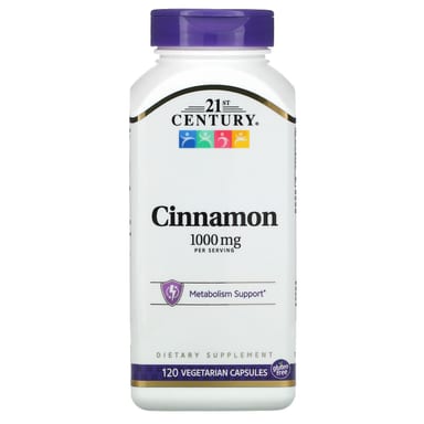 Корица 21st Century, вкус Cinnamon, 500 мг, 120 растительных капсул