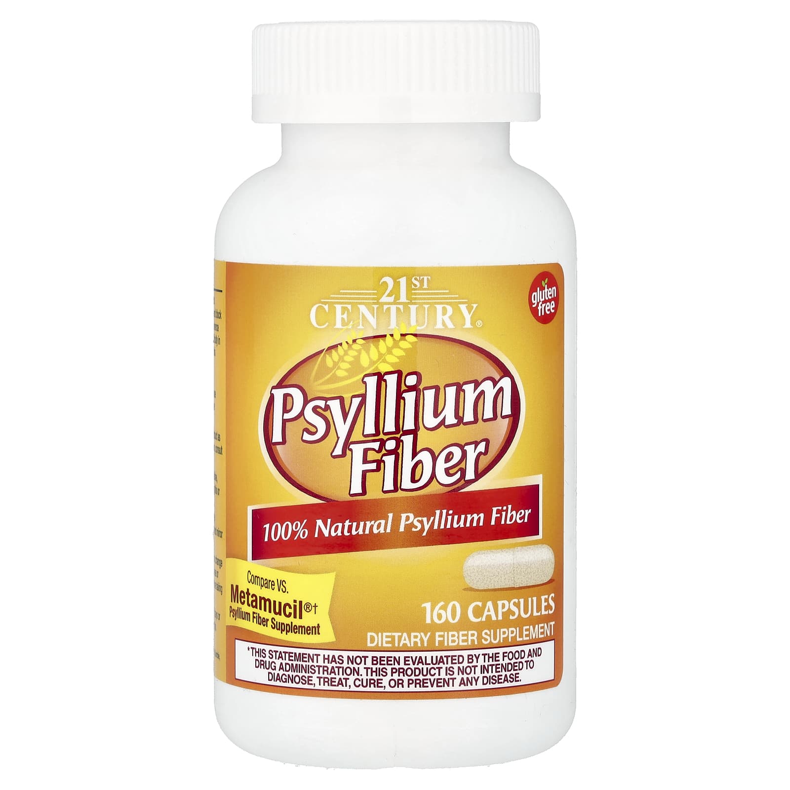 Клетчатка 21st Century Psyllium, 160 капсул