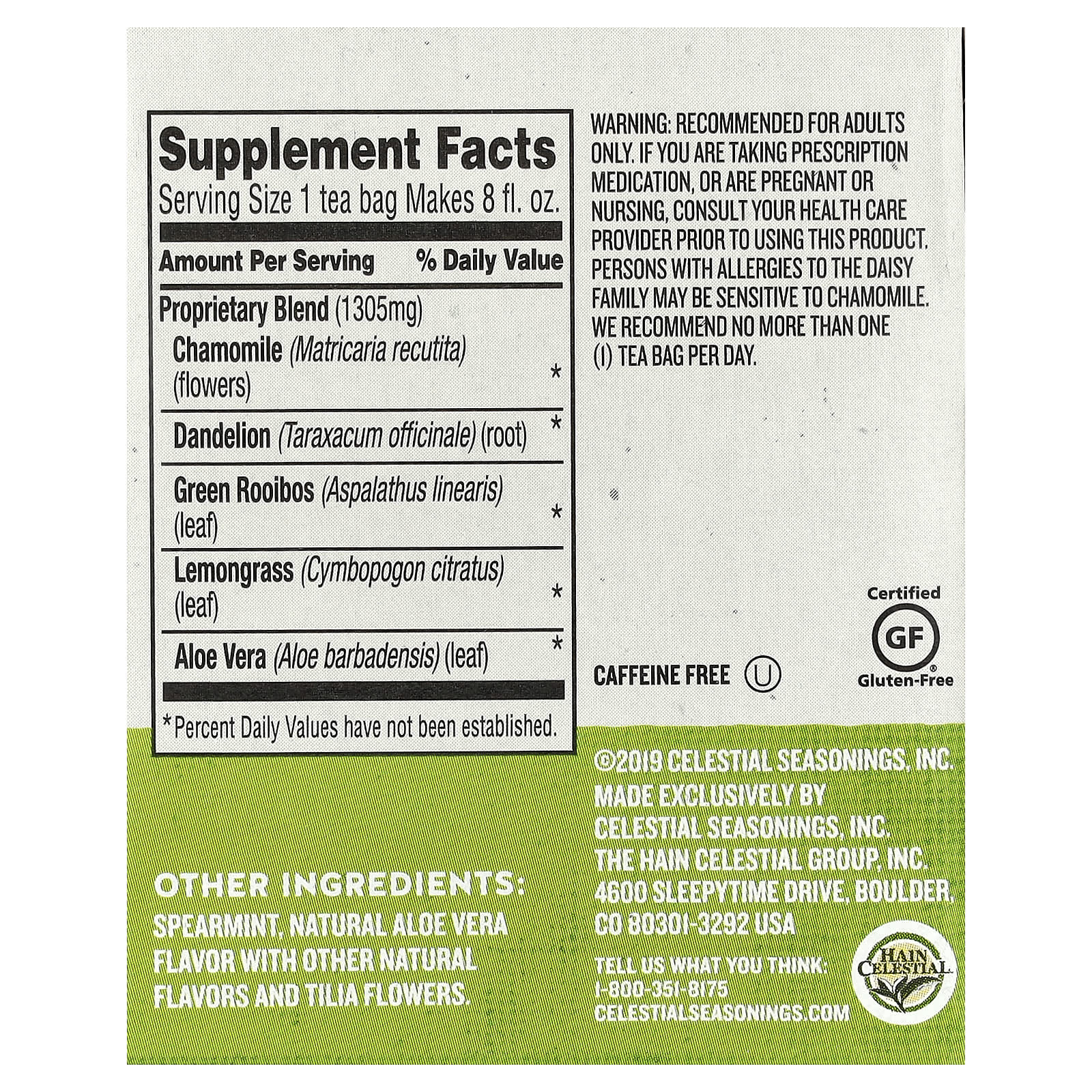 Чайные пакетики Celestial Seasonings Wellness Tea Sleepytime® Detox 20, без кофеина, 35 г — фото 2